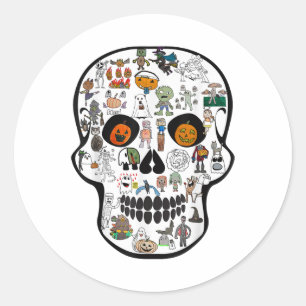 Halloween Skull 67 2025 Classic Round Sticker