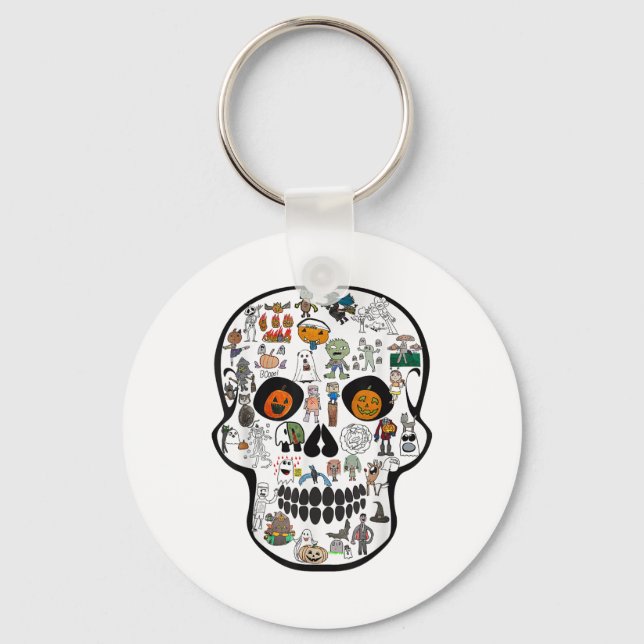 Halloween Skull 67 2025  Key Ring (Front)