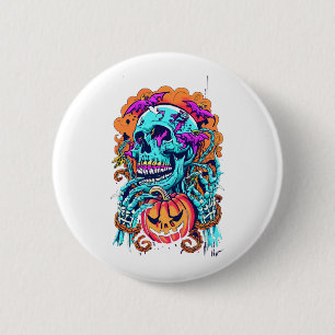 Halloween Skull 6 Cm Round Badge