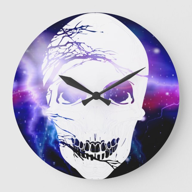Halloween Skull #7 Large Clock (Front)