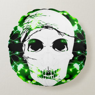 Halloween Skull #8 Round Cushion