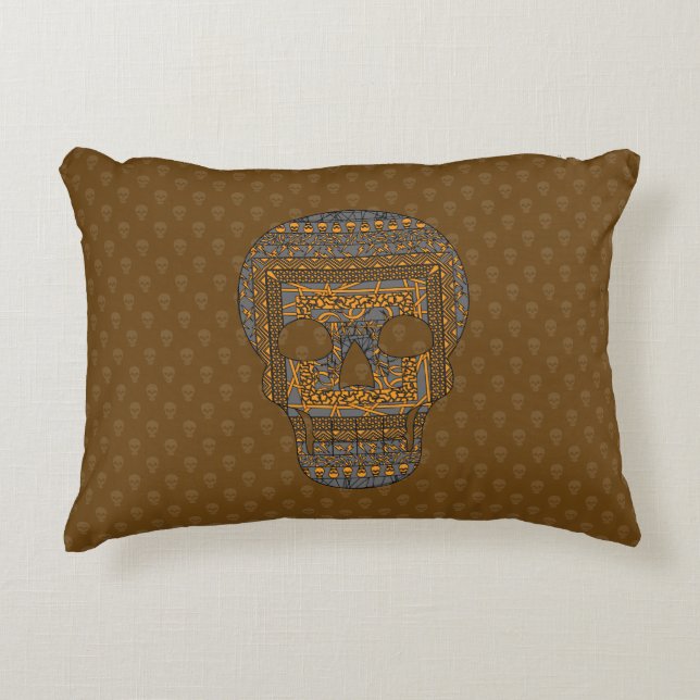 Halloween Skull Accent Pillow (Front)