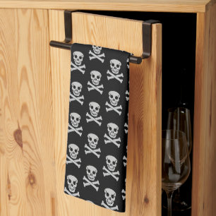 Halloween Skull and Bones Kitchen Towels