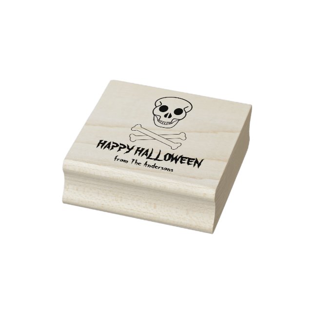 Halloween Skull and Bones Rubber Stamp (Stamp)