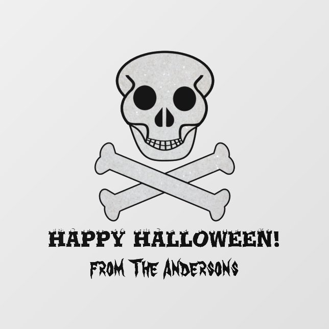 Halloween Skull and Bones Window Cling (Sheet)