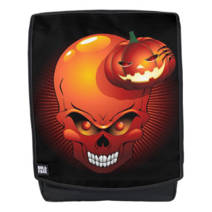 Halloween Skull and Pumpkin Backpack
