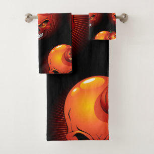 Halloween Skull and Pumpkin   Bath Towel Set