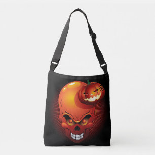 Halloween Skull and Pumpkin Crossbody Bag