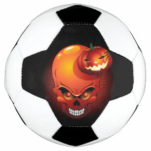 Halloween Skull and Pumpkin   Football