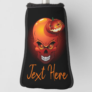 Halloween Skull and Pumpkin Golf Head Cover