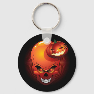 Halloween Skull and Pumpkin  Key Ring