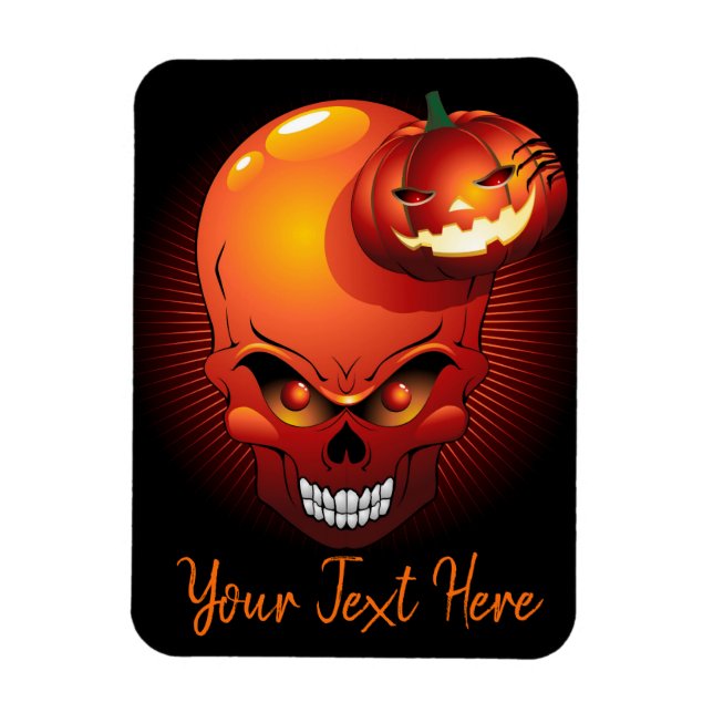 Halloween Skull and Pumpkin   Magnet (Vertical)