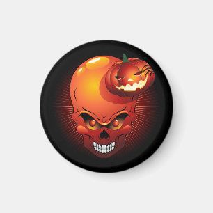 Halloween Skull and Pumpkin     Magnet