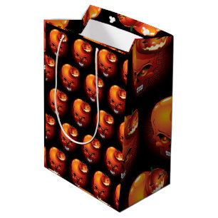 Halloween Skull and Pumpkin      Medium Gift Bag