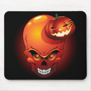 Halloween Skull and Pumpkin   Mouse Mat