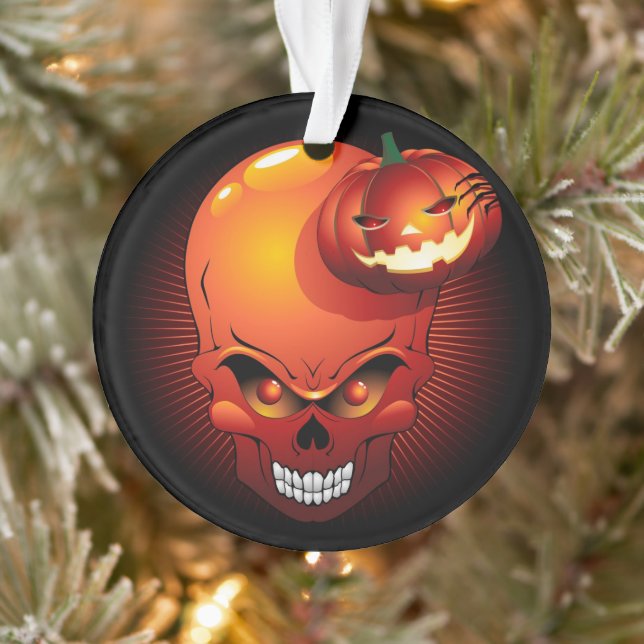 Halloween Skull and Pumpkin   Ornament (Tree)