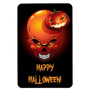 Halloween Skull and Pumpkin Premium Flexi Magnet
