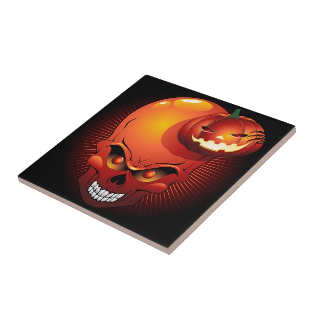 Halloween Skull and Pumpkin tile (Side)