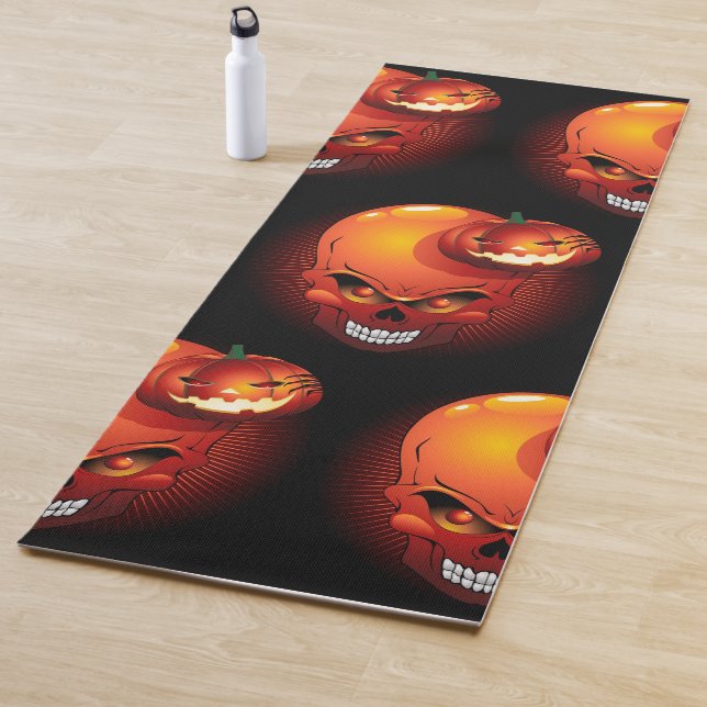 Halloween Skull and Pumpkin   Yoga Mat (In Situ)