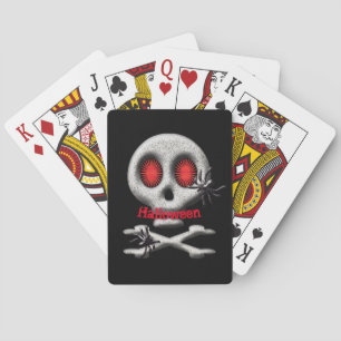 Halloween Skull and Spiders Customised Playing Cards
