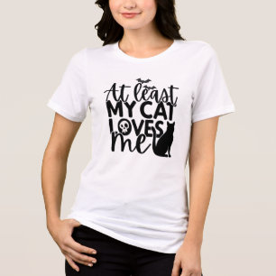 Halloween Skull Black Cat Love T-Shirt Design Tri-Blend Shirt