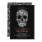 Halloween Skull Black Floral Birthday Invitation
