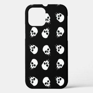 halloween skull black white skeleton iPhone 12 case