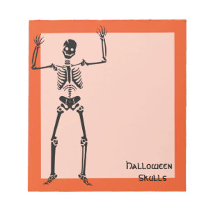 Halloween Skull Bone Skeleton Notepad