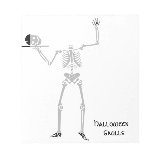 Halloween Skull Bone Skeleton Notepad (Front)