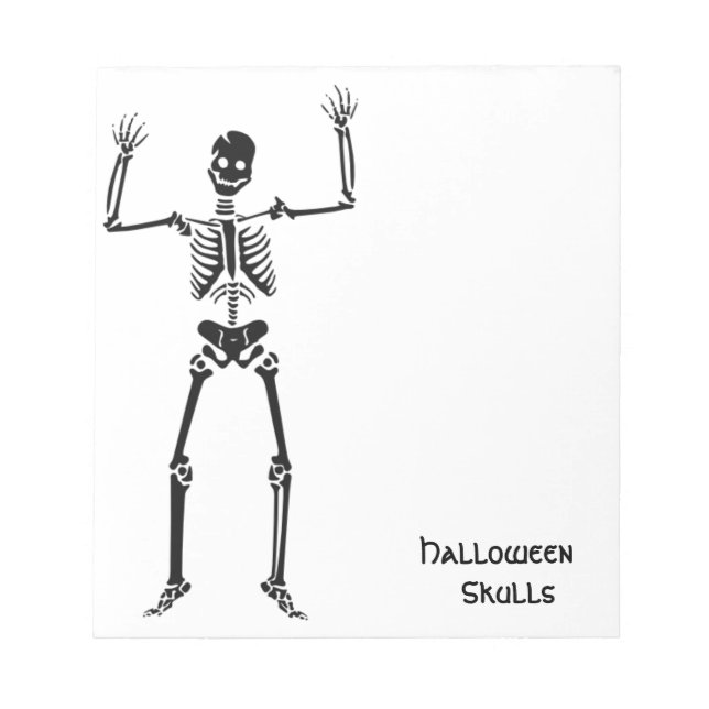 Halloween Skull Bone Skeleton Notepad (Front)