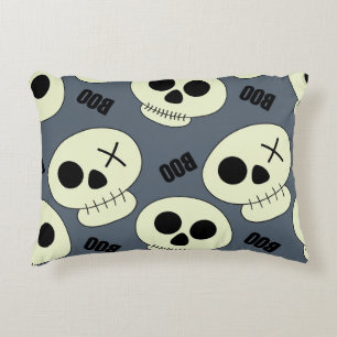 Halloween Skull, Boo Childish Design. Decorative Cushion