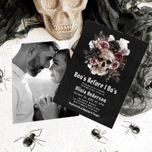 Halloween Skull Boo's Before I Do's Bridal Shower Invitation