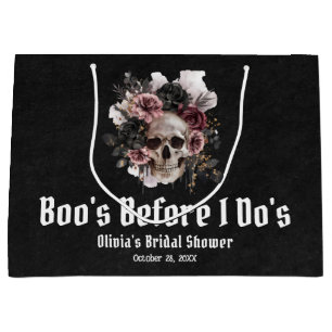 Halloween Skull Boo's Before I Do's Bridal Shower Large Gift Bag