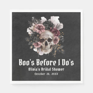 Halloween Skull Boo's Before I Do's Bridal Shower Napkin