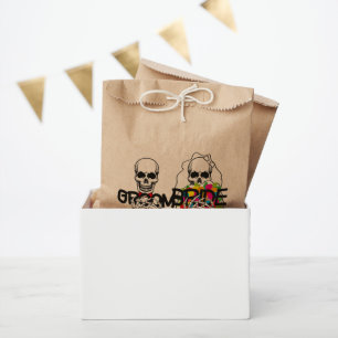 halloween skull bride groom character Favour Bags