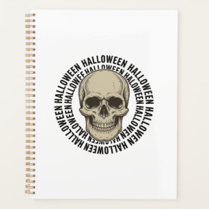 Halloween Skull Circle Vintage Engraving Design_1 Planner