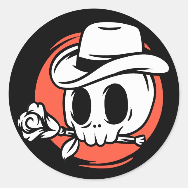 Halloween Skull Classic Round Sticker (Front)