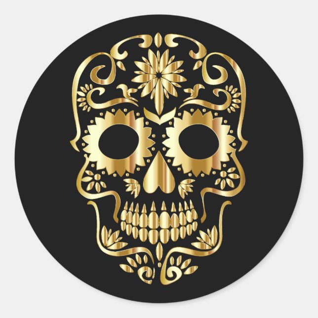 Halloween Skull Classic Round Sticker (Front)