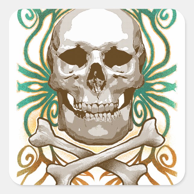 Halloween Skull Classic Round Sticker (Front)