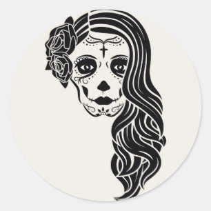 Halloween Skull Classic Round Sticker