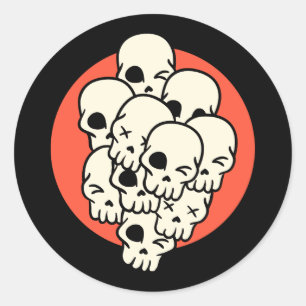 Halloween Skull Classic Round Sticker
