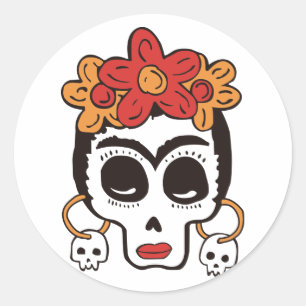 Halloween Skull Classic Round Sticker