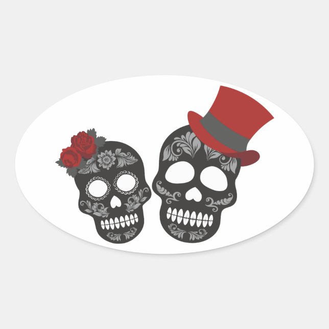 Halloween Skull Classic Round Sticker (Front)