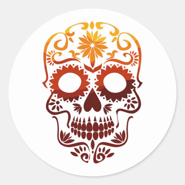 Halloween Skull Classic Round Sticker (Front)