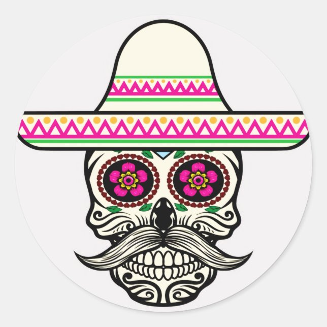 Halloween Skull Classic Round Sticker (Front)