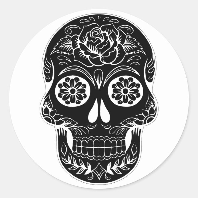 Halloween Skull Classic Round Sticker (Front)