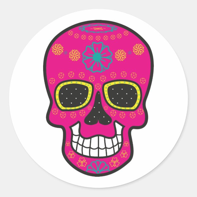 Halloween Skull Classic Round Sticker (Front)