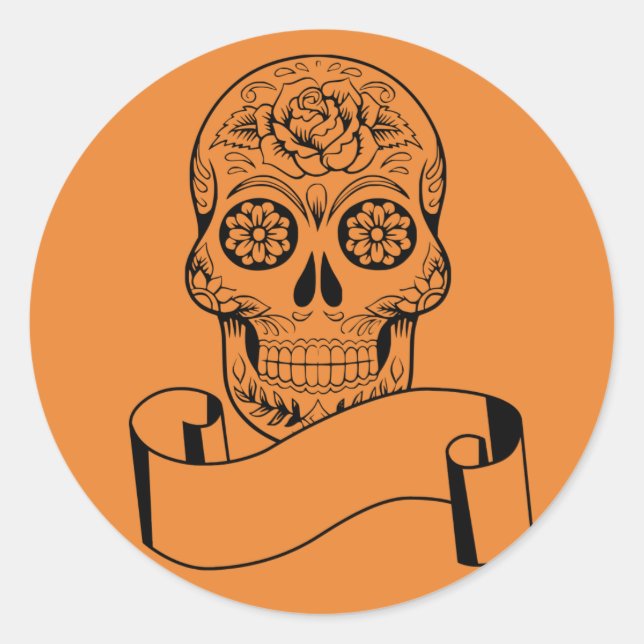 Halloween Skull Classic Round Sticker (Front)