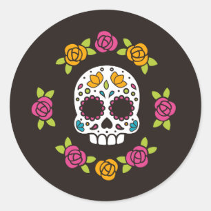 Halloween Skull Classic Round Sticker