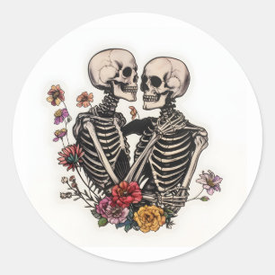 Halloween Skull Classic Round Sticker